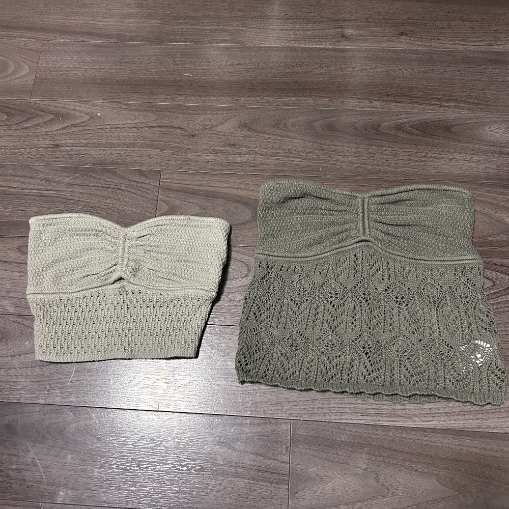 Bundle Of 2 Size Small American Eagle Green Tube Tops